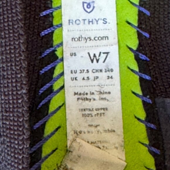 Rothys Womens Pointed Toe Flats Black W7 EU 37.5 Washable Knit Sustainable Shoes - Picture 9 of 9